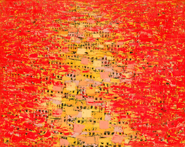 Ablade Glover, Red Townscape, 2019