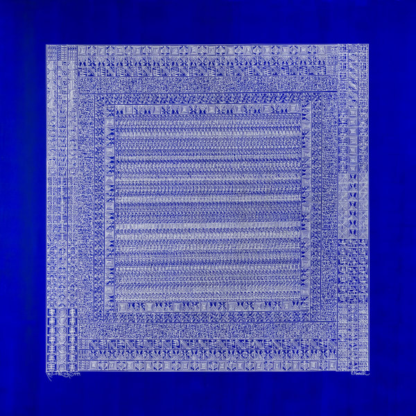 Rachid Koraïchi, Les ailes bleues des Anges (9) (The Blue of Angels' Wings), 2022