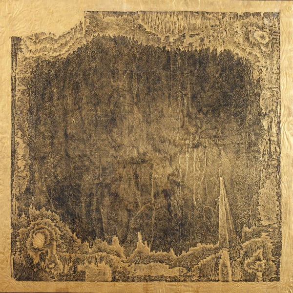 El Anatsui, Untitled (Black on Gold), 2019