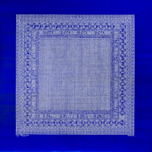 Rachid Koraïchi, Les ailes bleues des Anges (7) (The Blue of Angels' Wings), 2022