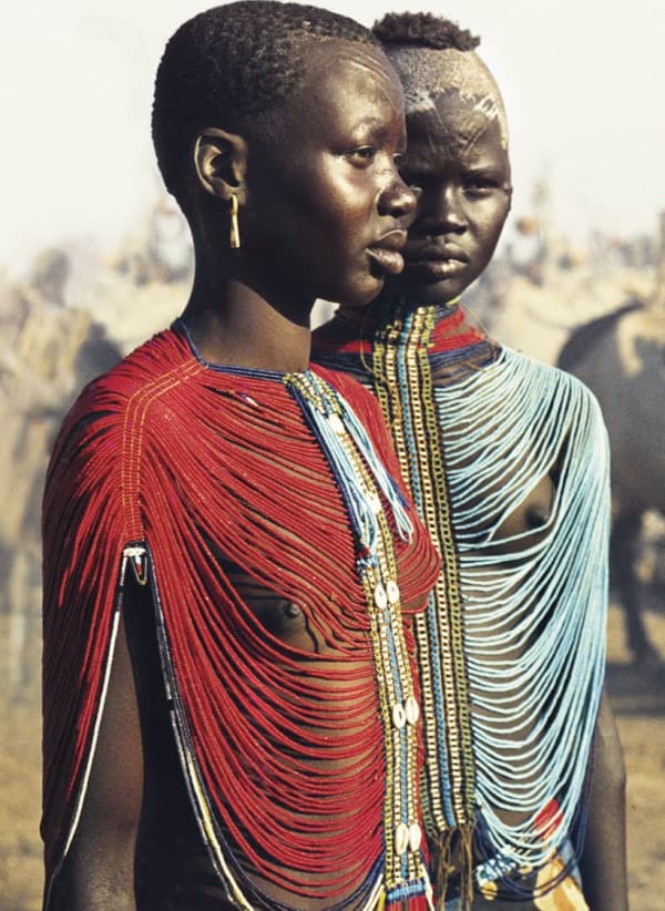 Carol Beckwith & Angela Fisher, Dinka Women in Beaded Bodices, 1975