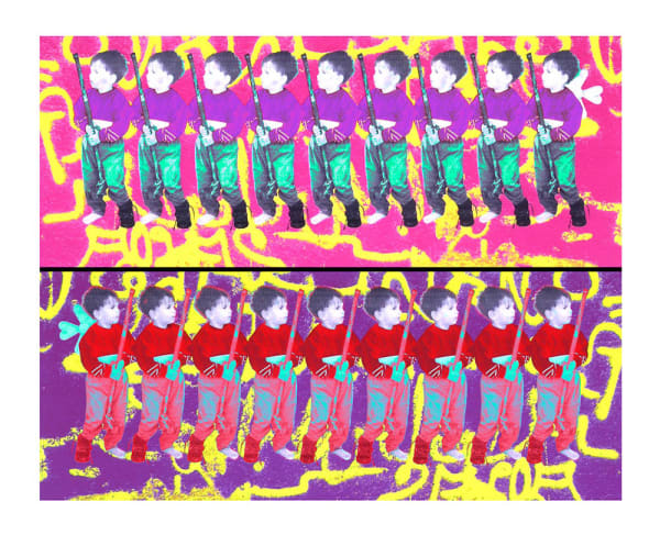 Laila Shawa, Children of War (purple), 2013