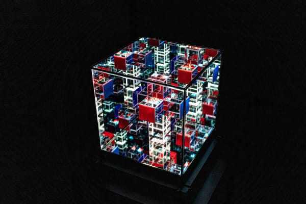 Space Cross with red and blue, 2024