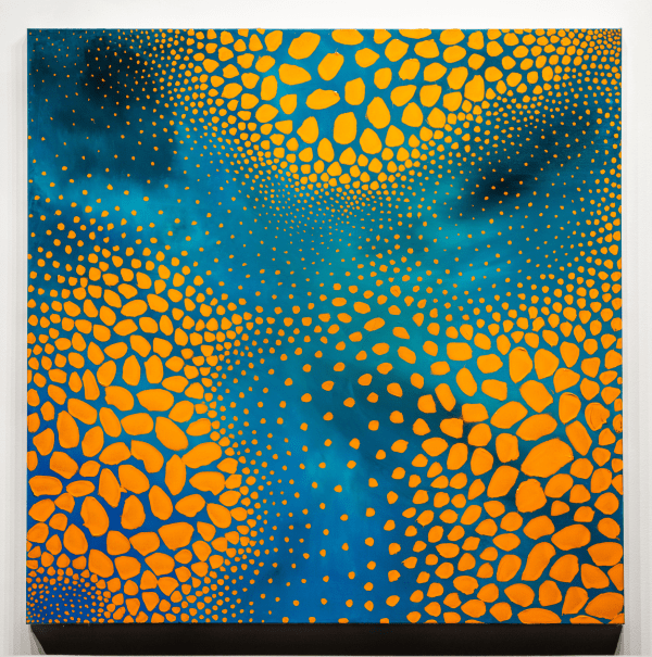 Pointillism Series 4, Blue and Orange