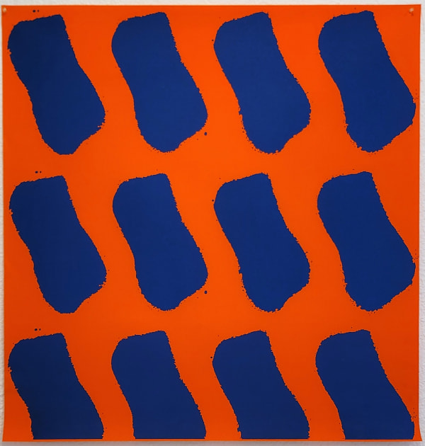 Claude VIALLAT, Vacances Bleues : orange, 2008