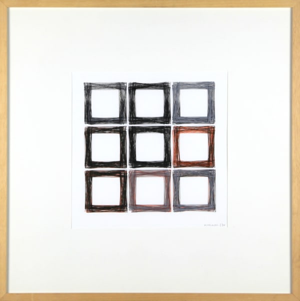 Quadrilatères (ref. B), 1986 Dessin ordinateur au plotter sur papier 52 x 52 cm