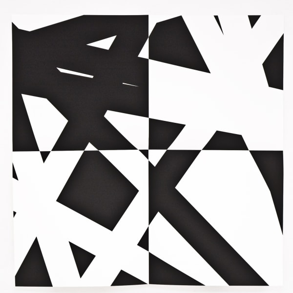 François MORELLET, Pi et Plis (noir), 22/60, 2008