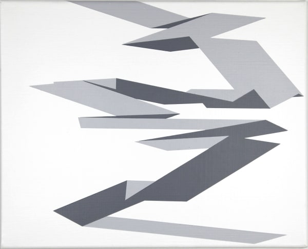 Fragment d'une bande pliée B , 2021 Acrylique sur toile 40 x 50 cm