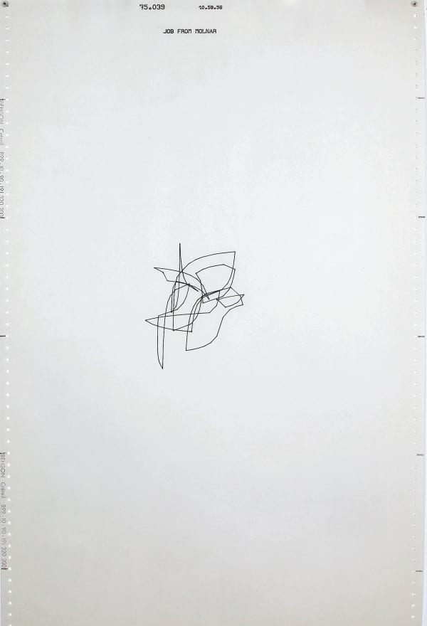 Mésaventure de 8 carrés (75.039.10.59.56), 1975 dessin ordinateur au plotter 55 x 36 cm