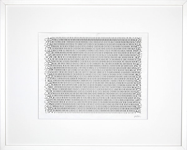 Segments inclinés, 1984 Dessin ordinateur au plotter sur papier Premières études pour "Lettre de ma mère" 29.5 x 42 cm