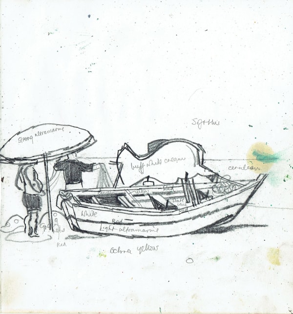 Alberto Morrocco OBE (1917-1998), Boat and Umbrella