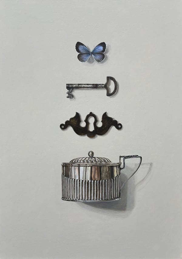 Rachel Ross, Salt Cellar with Key and Blue Butterfly