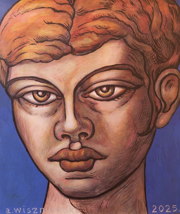 Adrian Wiszniewski RSA, Head on Blue