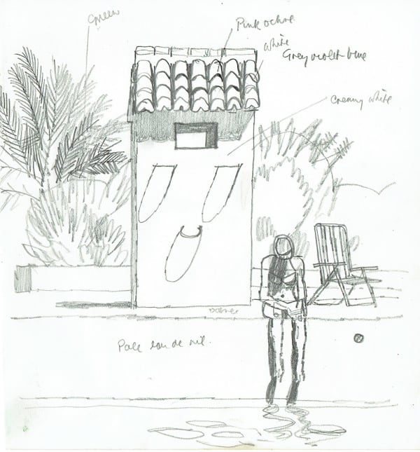 Alberto Morrocco OBE (1917-1998), Bathing Hut, study