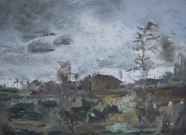 Catharine Davison RSW, Summer Sun Sinking (Water of Leith Muurayfield)