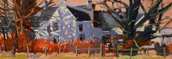 Glen Scouller RSW RGI, Tree Shadows at the Farm, Late Spring