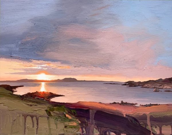 Chris Bushe RSW, Study for A Still Summer's Evening across the Sound of Iona