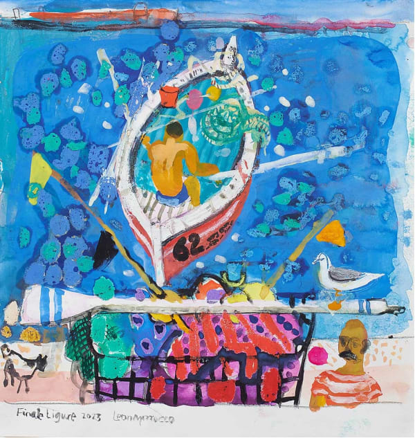 Leon Morrocco RSA RGI, Fishing Boat Arriving, Liguria