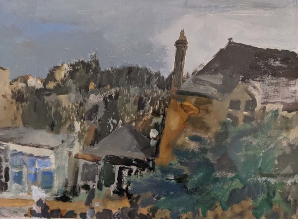 Catharine Davison RSW, Fair and Stormy Weather (Colinton Village)