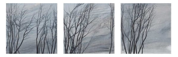Anna King, Bare Trees With Power Lines (I, II, & III)