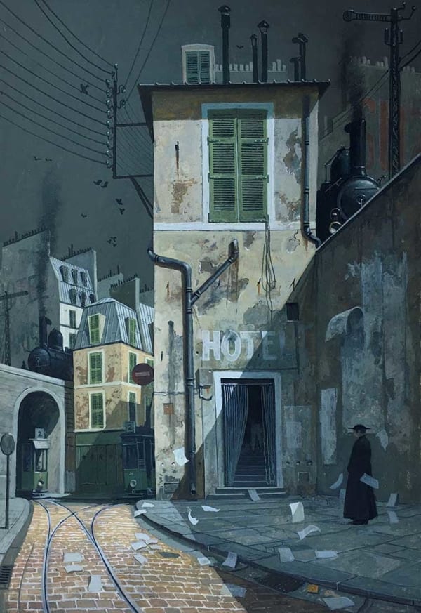 James McNaught RSW RGI, Young Woman in the Company of Her Body Waiting for a Tram