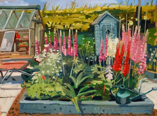 Glen Scouller RSW RGI, Lupins and Flower Bed, Summer