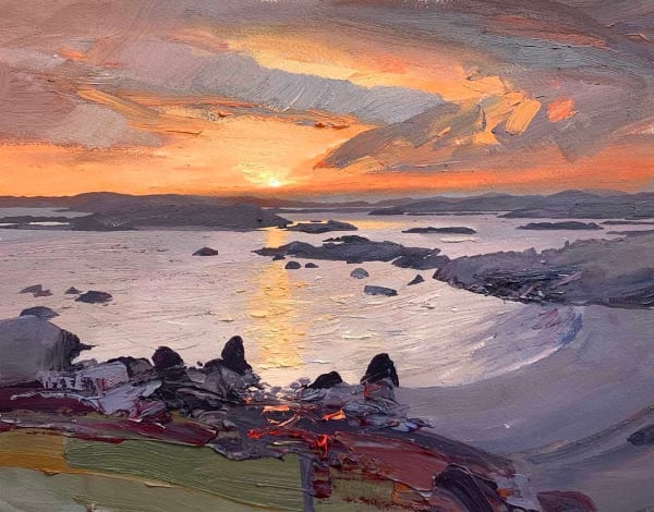 Chris Bushe RSW, Study for Nightfall Over Fidden and Iona