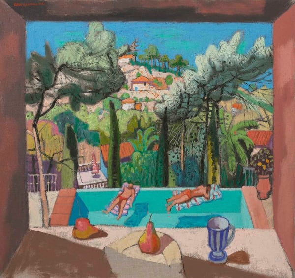 Leon Morrocco RSA RGI, Bright Afternoon at the Pool