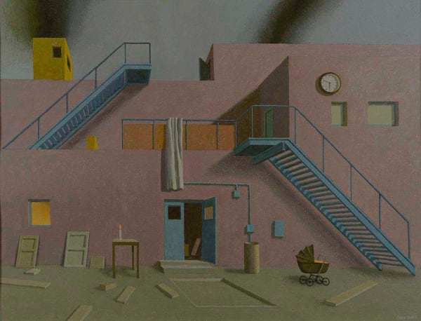 David Evans ARCA RSA RSW (1942-2020), Blue Door and Stairway