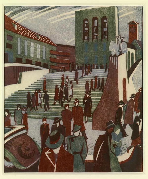 Lill Tschudi (1911-2004), People Coming Out of Church, 1938