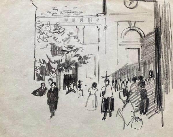 Alberto Morrocco OBE (1917-1998), Church Procession , c.1950s