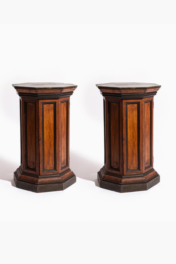 Pair of 19th Century Italian Octagonal Pedestal Cabinets