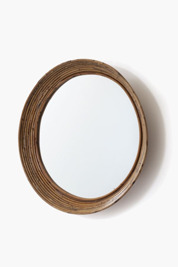 1960s Italian Cane Mirror attrib. to Vivai del Sud