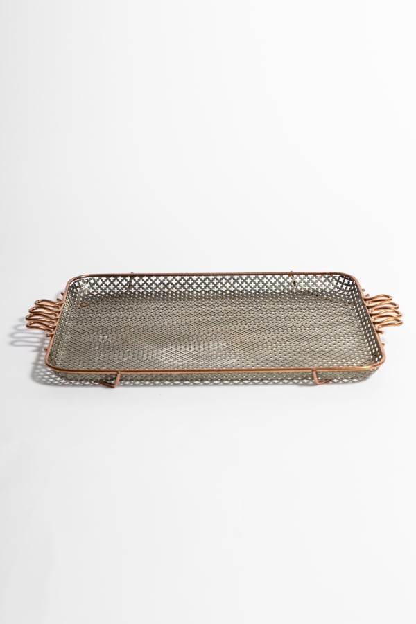 Pierced Brass Tray in the style of Mathieu Matégot