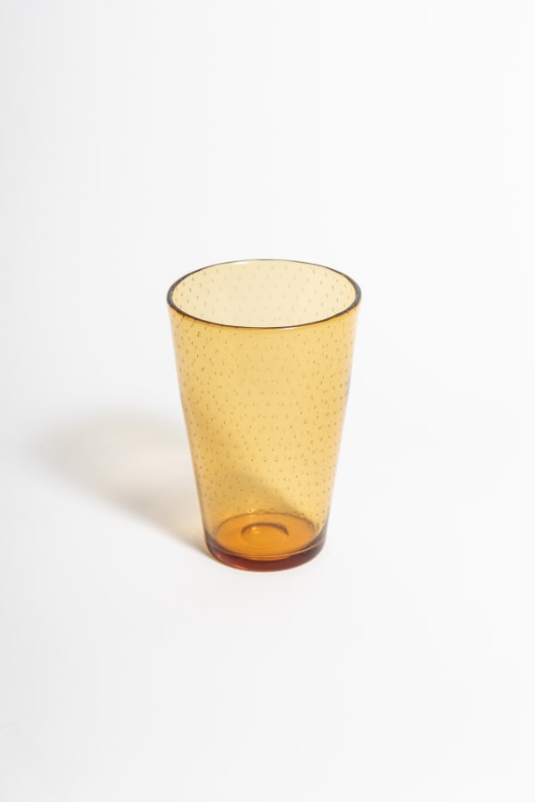 1940s Whitefriars Amber Bubble Vase by William Wilson