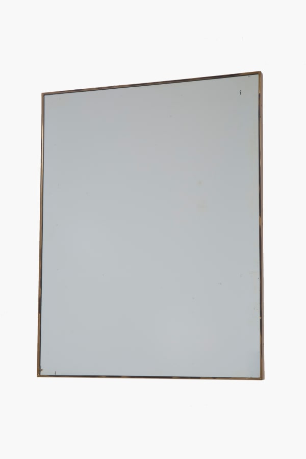 1950s Italian Rectangular Brass Framed Mirror