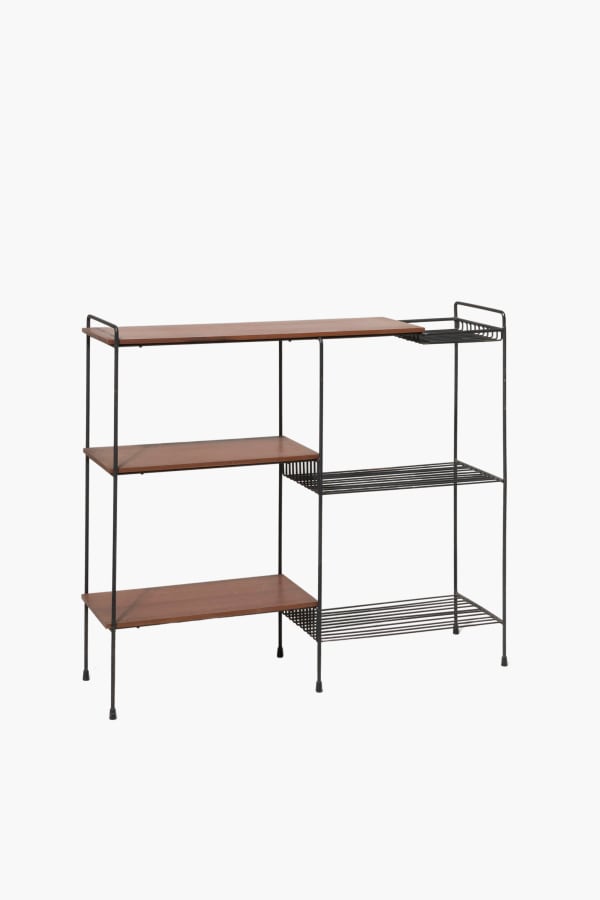 1950s Italian Iron & Teak Bookcase