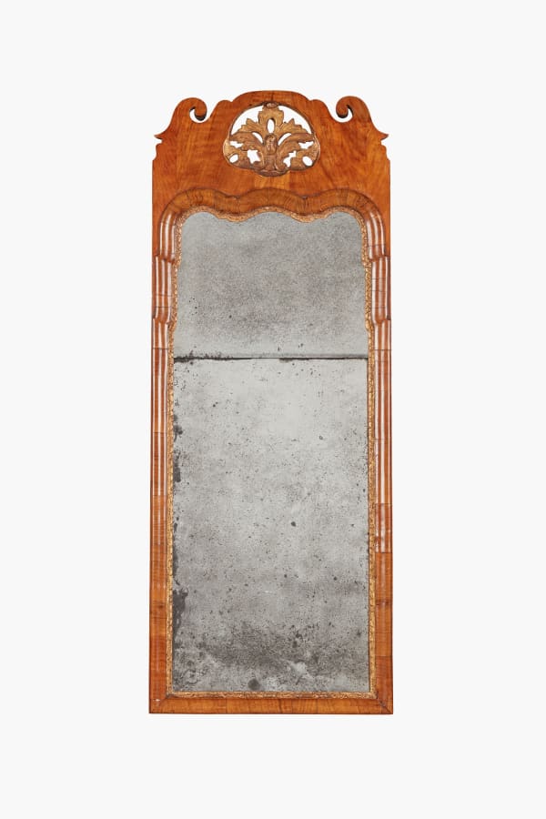 George I Walnut & Parcel-Gilt Mirror, Early 18th Century