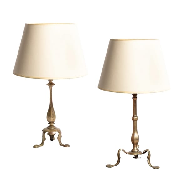 Harlequin Pair of Brass 'Pullman' Lamps c.1910