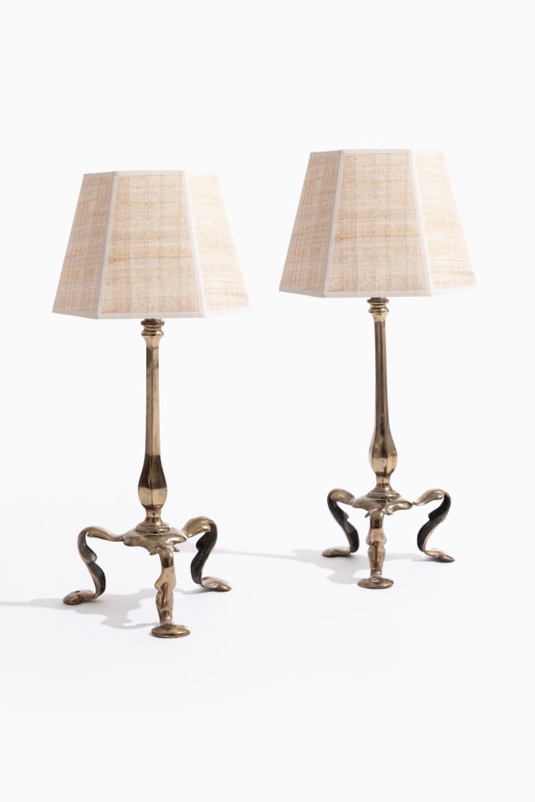 Pair of Brass Pullman Lamps, c. 1910