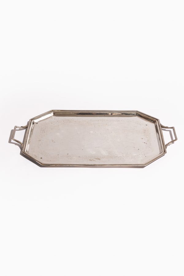 Victorian Silver-Plated Serving Tray by Collis & Co., Circa 1860