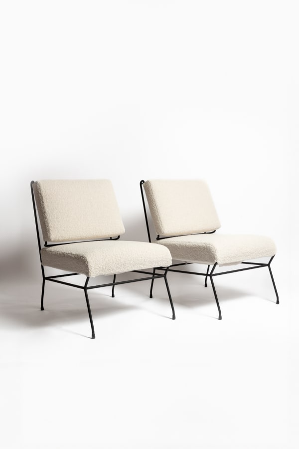 Gastone Rinaldi, Rare Pair of Low Chairs by Gastone Rinaldi for RIMA