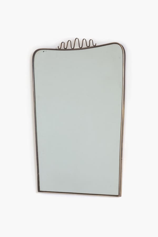 1950s Italian Brass Mirror in the style of Gio Ponti