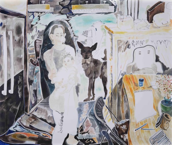 Chris Huen Sin-Kan Haze, Tess and MuiMui, 2020 Oil on canvas 220 x 260 cm