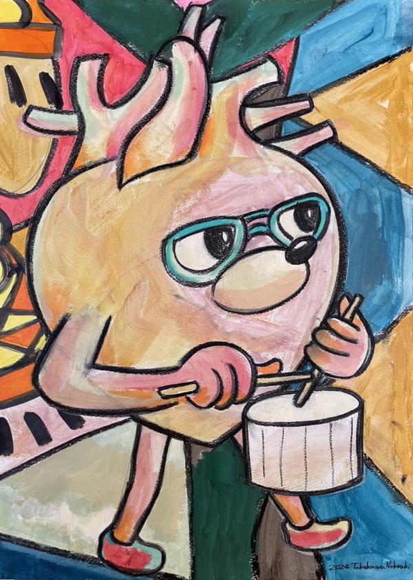 Nobuaki Takekawa The Marching Heart, 2024 Charcoal, acrylic on paper 52.3 x 37 cm