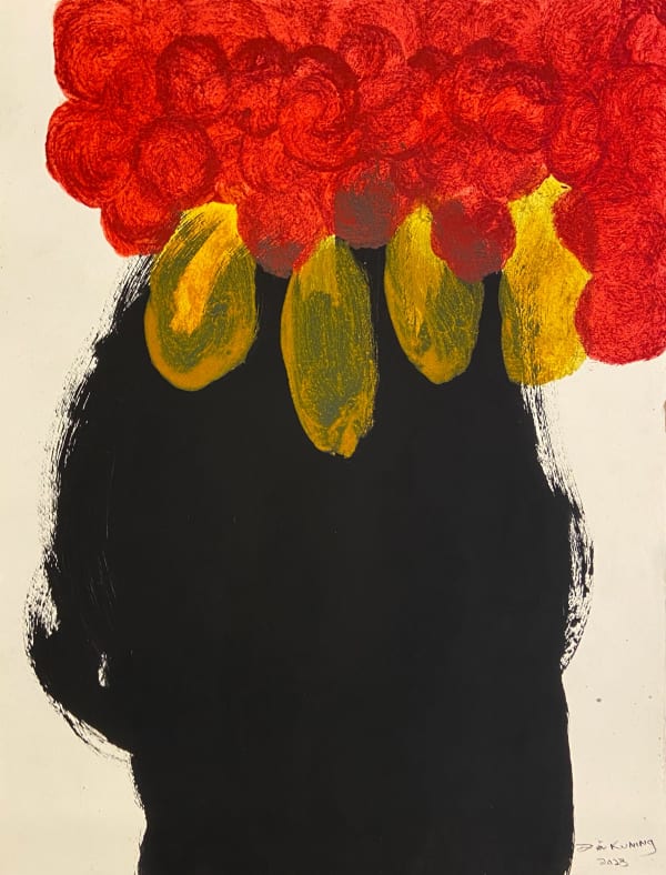 Zai Kuning Secrecy of Plant in Darkness 8, 2023 Batik dye, turmeric, chilli powder and acrylic on paper 58.5 X 45 cm