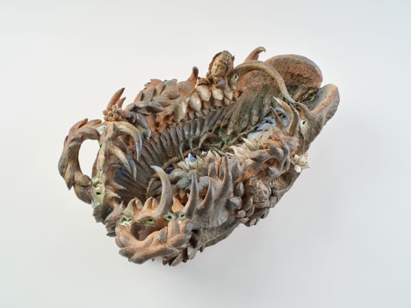 Soe Yu Nwe Kannon x Guanyin x Dentata #2, 2025 Woodfired ceramics 22 x 36 x 53 cm