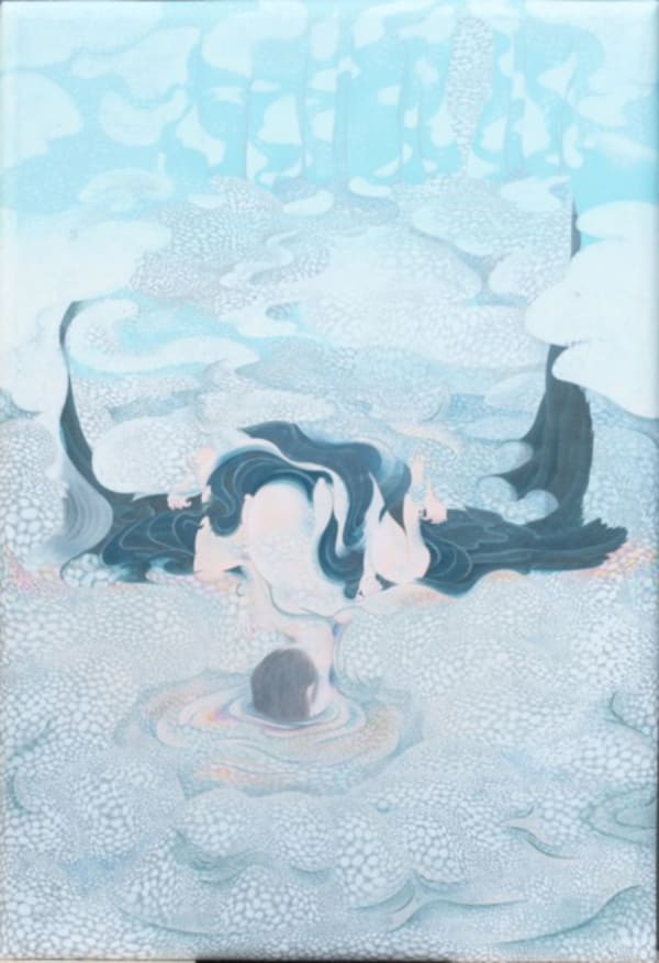 Tomoko Kashiki Curtain of Sky and Rainbow-coloured Stones, 2011 Acrylic, pastel, pencil, linen, wooden panel 130.3x89.4cm