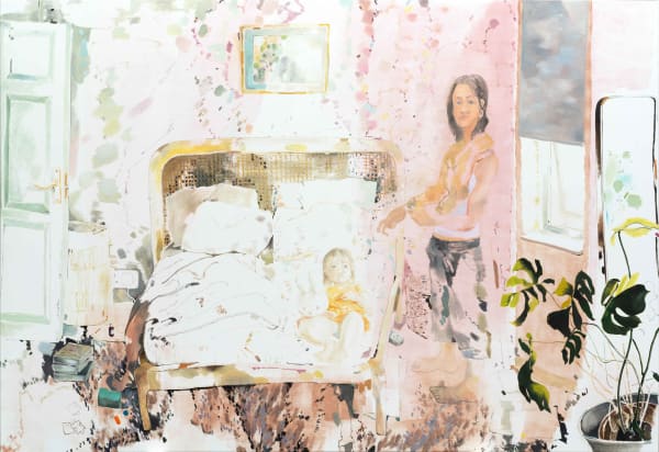 Chris Huen Sin-Kan Tess and Haze, 2023 Oil on canvas 220 x 320 cm