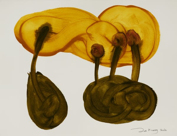 Zai Kuning Prodigal Pagan Hymn (Jyu-go), 2021 Batik dye, turmeric and chilli powder on paper 58.2 x 75.2 cm